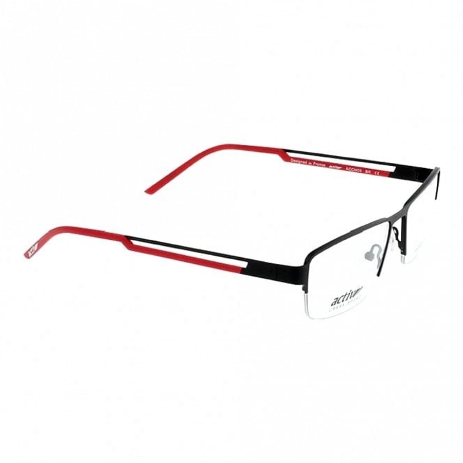 Blue Shield (Zero Power) Computer Glasses: Half Rim Rectangle Black Metal Large ACCM05 