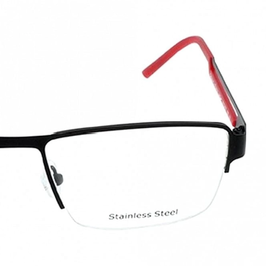 Blue Shield (Zero Power) Computer Glasses: Half Rim Rectangle Black Metal Large ACCM05 