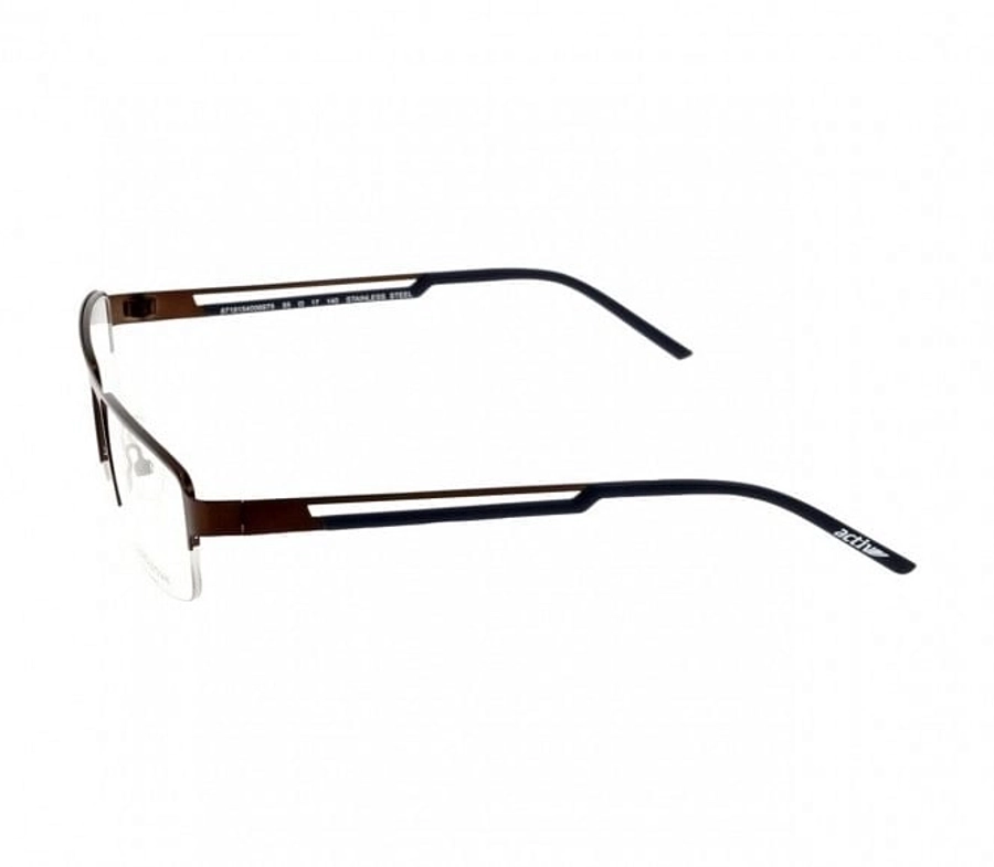 Half Rim Stainless Steel Rectangle Grey Large Activ ACCM05 Eyeglasses
