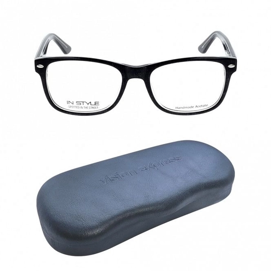 Full Rim Acetate Rectangle Black Small In Style ISCM23 Eyeglasses
