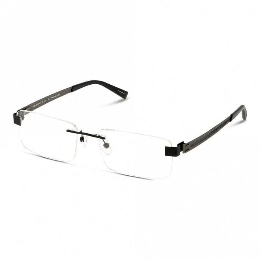 Rimless Stainless Steel Rectangle Black Large Light Fly JUAM26 Eyeglasses
