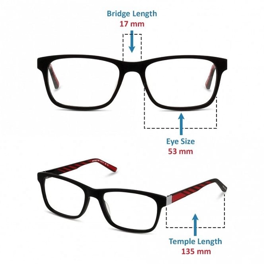Full Rim Acetate Rectangle Black Medium Miki Ninn MNAM50 Eyeglasses