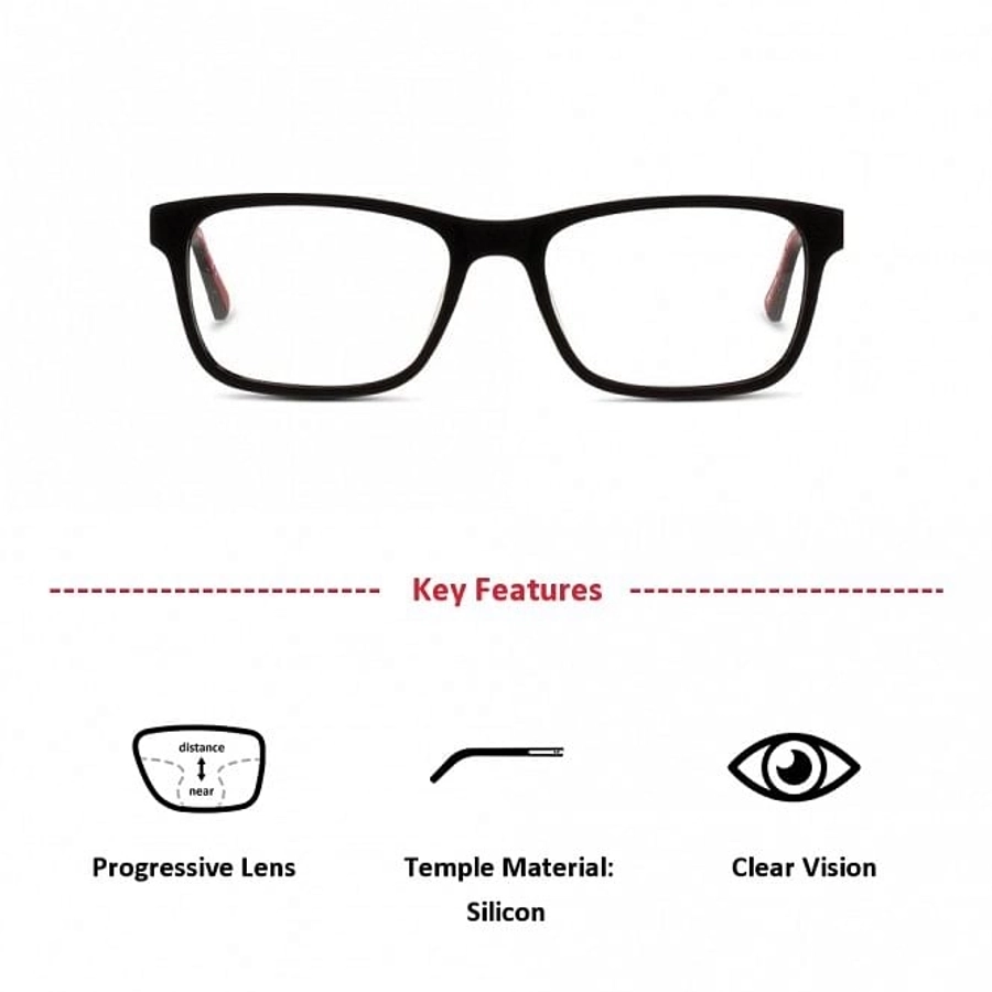 Full Rim Acetate Rectangle Black Medium Miki Ninn MNAM50 Eyeglasses