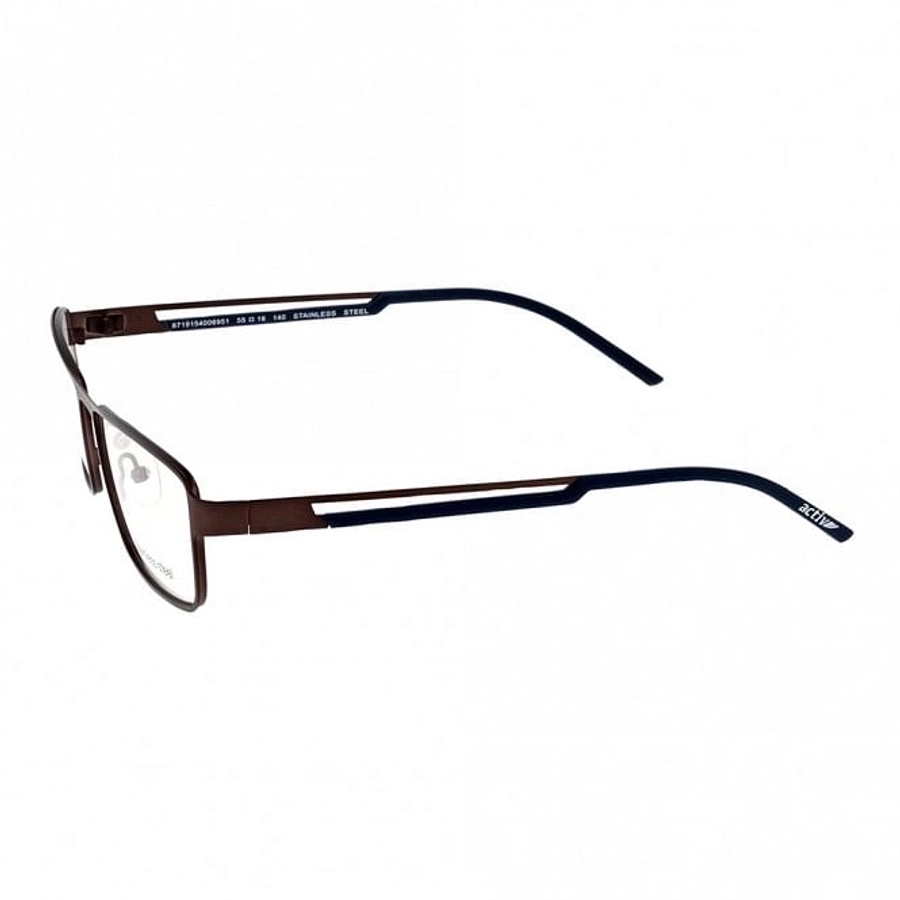 Full Rim Metal Rectangle Black Large Activ ACCM04 Eyeglasses