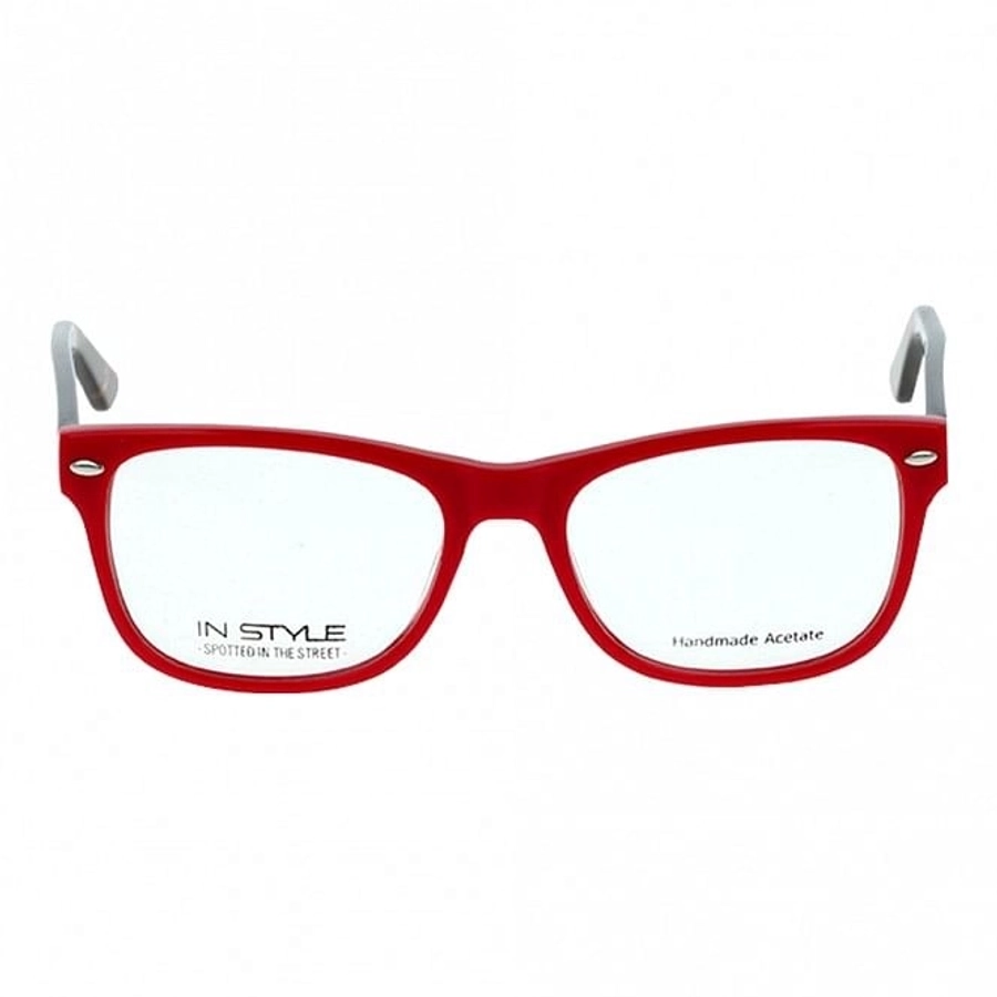 Blue Shield (Zero Power) Computer Glasses: Full Rim Rectangle Red Acetate Small ISAF00 