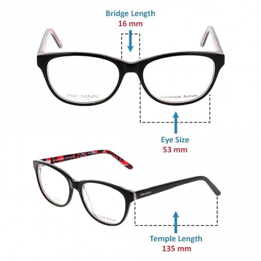 Blue Shield (Zero Power) Computer Glasses: Full Rim Round Black Acetate Small MNDF32 