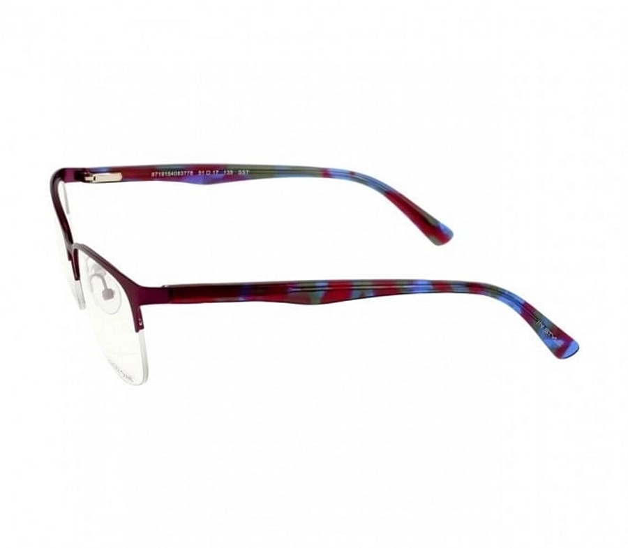 Half Rim Stainless Steel Square Black Medium In Style ISDF10 Eyeglasses