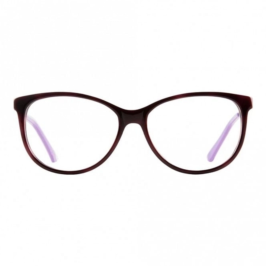 Blue Shield (Zero Power) Computer Glasses: Full Rim Oval Brown Acetate Small ISBF34 