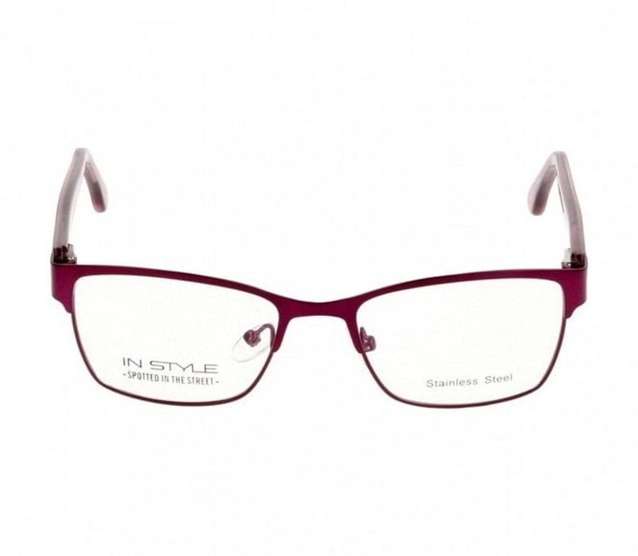 Full Rim Stainless Steel Rectangle Purple Medium In Style ISDT01 Eyeglasses