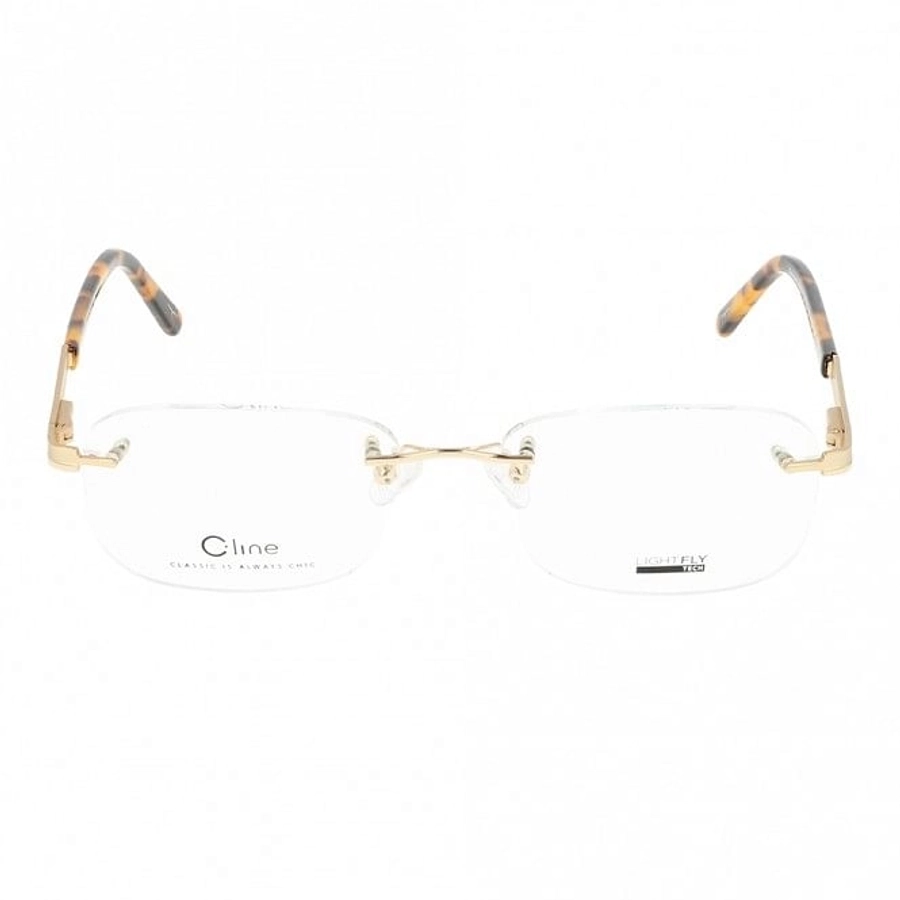 Blue Shield (Zero Power) Computer Glasses: Rimless Rectangle Gold Metal Large LFCM81 
