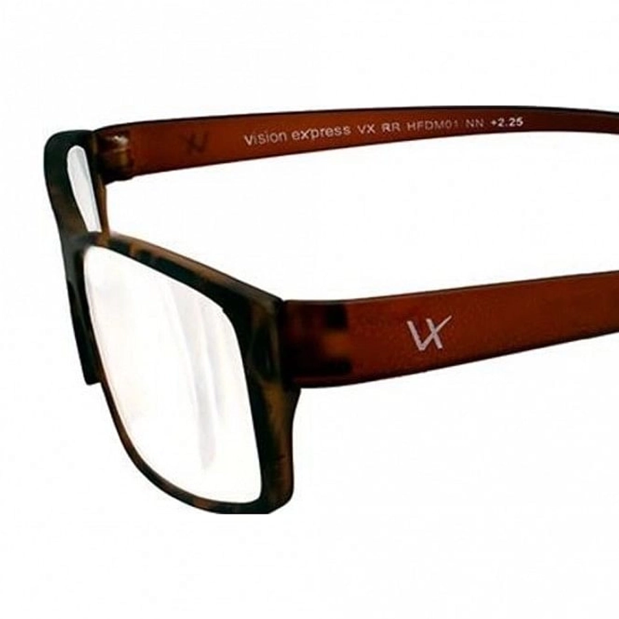 Brown Rectangle (+2.25 Power) Polycarbonate Unisex Medium HFDM01NN Reading Glasses