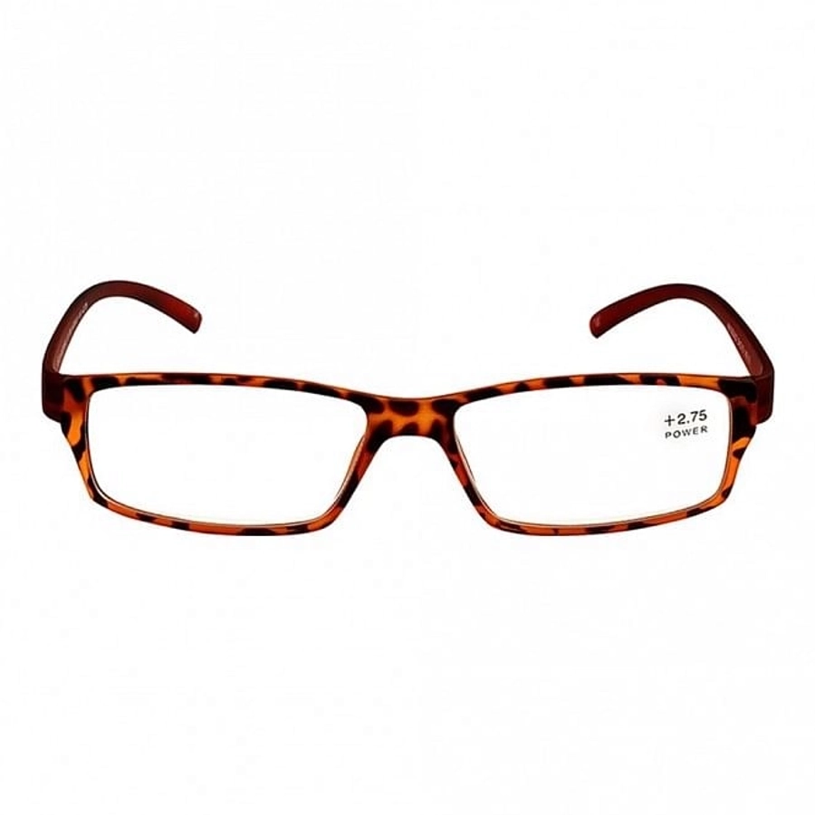 Brown Rectangle (+2.75 Power) Polycarbonate Unisex Medium HFDM01NN Reading Glasses