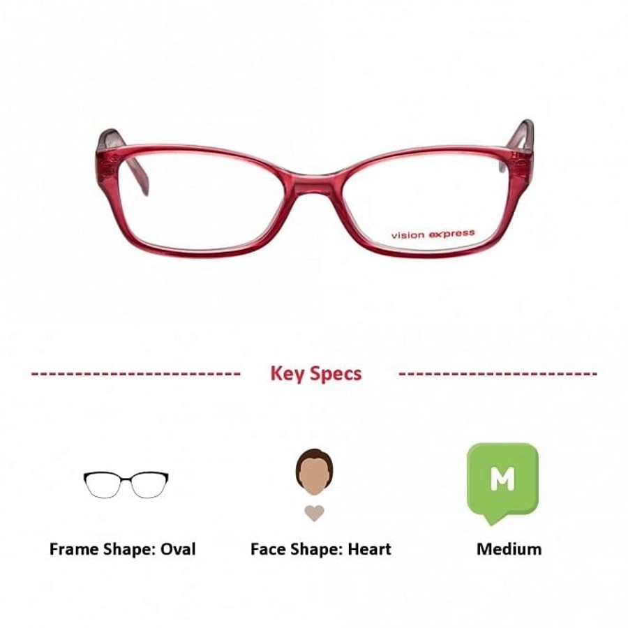 Full Rim Polycarbonate Oval Red Medium Vision Express 31615 Eyeglasses