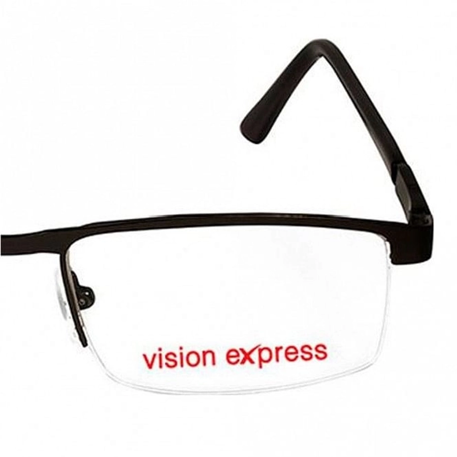 Half Rim Metal Rectangle Gun Metal Medium Vision Express 29390 Eyeglasses