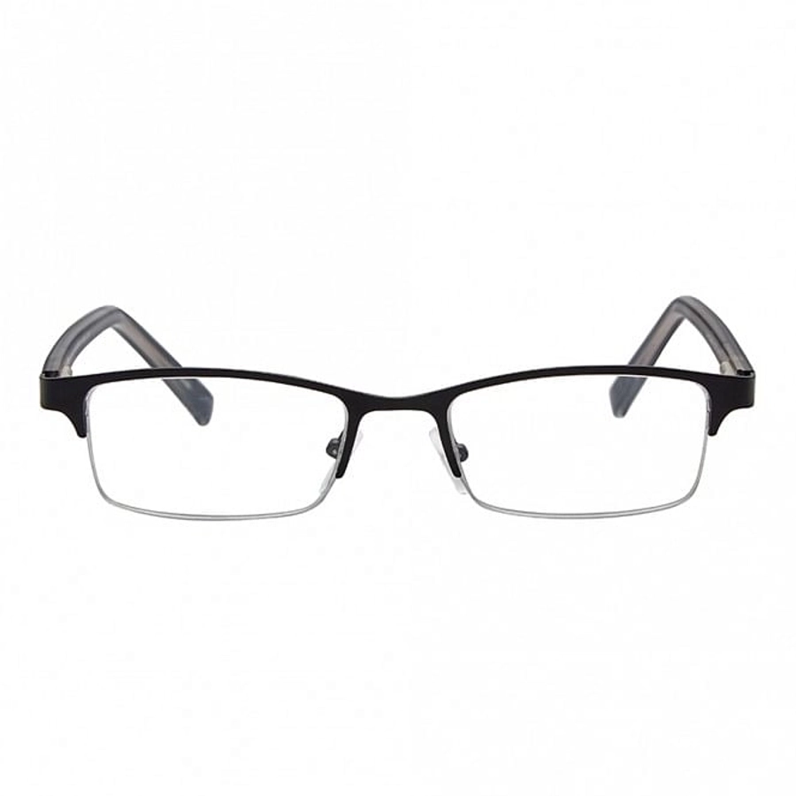 Half Rim Metal Rectangle Black Medium Vision Express 29392 Eyeglasses