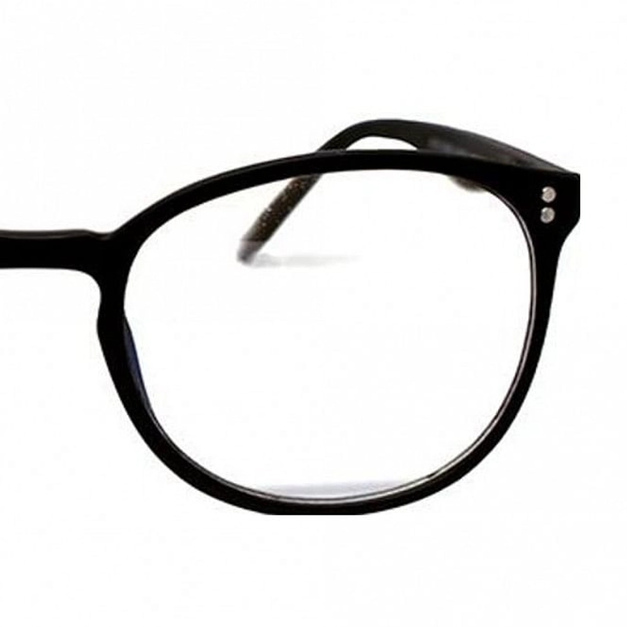 Blue Shield (Zero Power) Computer Glasses: Full Rim Round Black Polycarbonate Unisex Medium HFEU01
