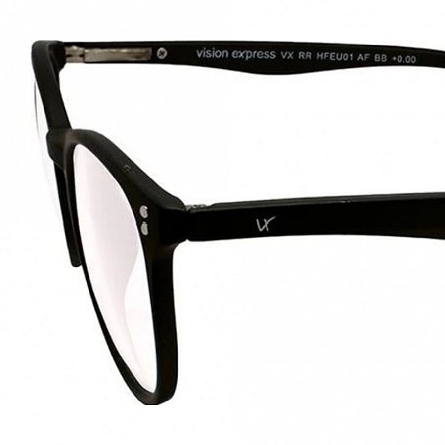 Blue Shield (Zero Power) Computer Glasses: Full Rim Round Black Polycarbonate Unisex Medium HFEU01