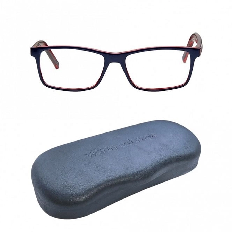 Full Rim Polycarbonate Rectangle Blue Medium Vision Express 29408 Eyeglasses
