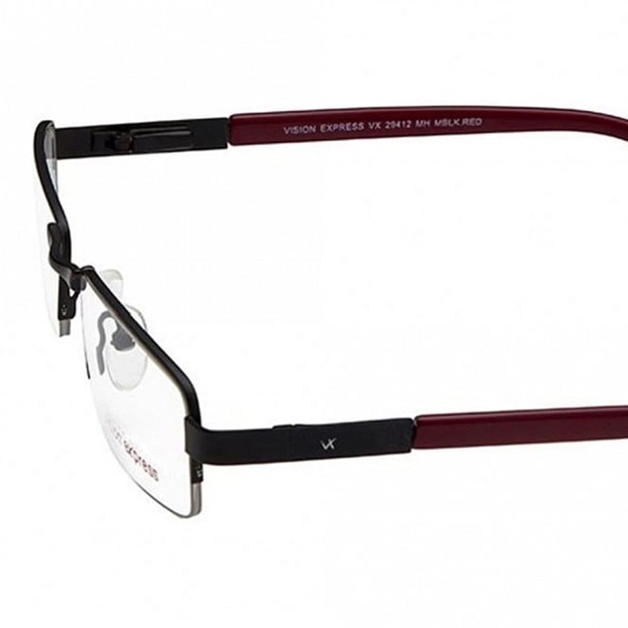 Half Rim Metal Wrap Black Medium Vision Express 29412 Eyeglasses