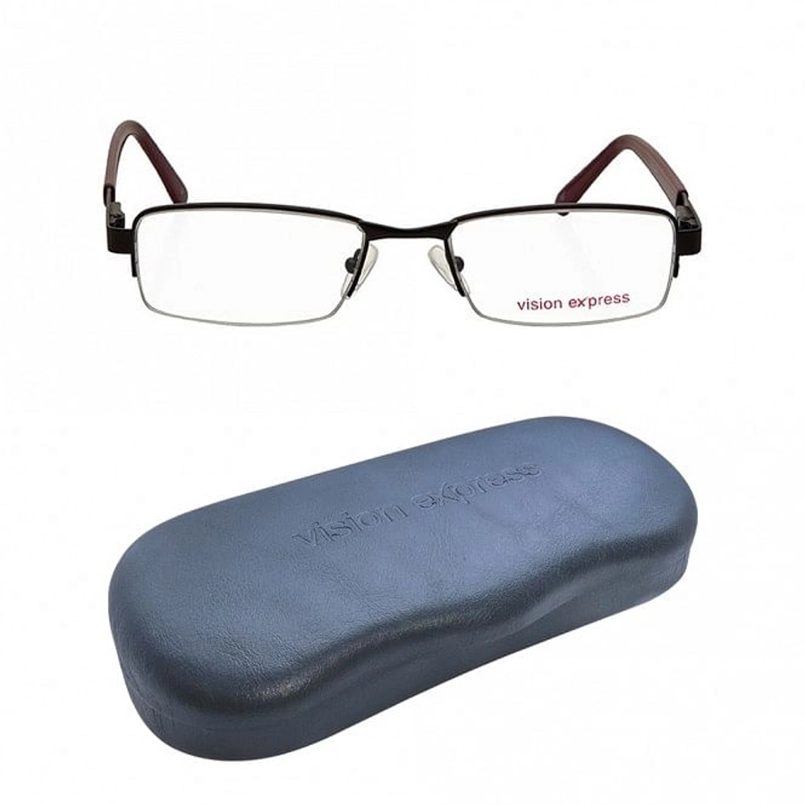 Half Rim Metal Wrap Black Medium Vision Express 29412 Eyeglasses