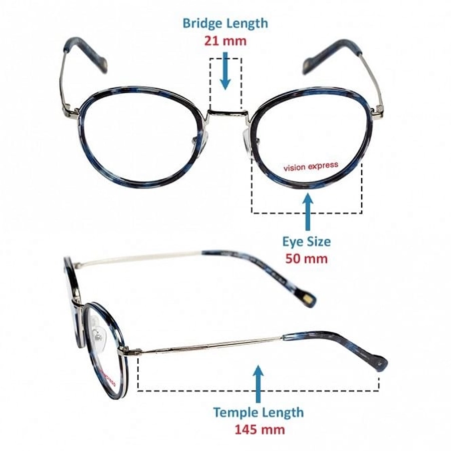 Blue Shield (Zero Power) Computer Glasses: Full Rim Almond Blue Acetate Small 29421