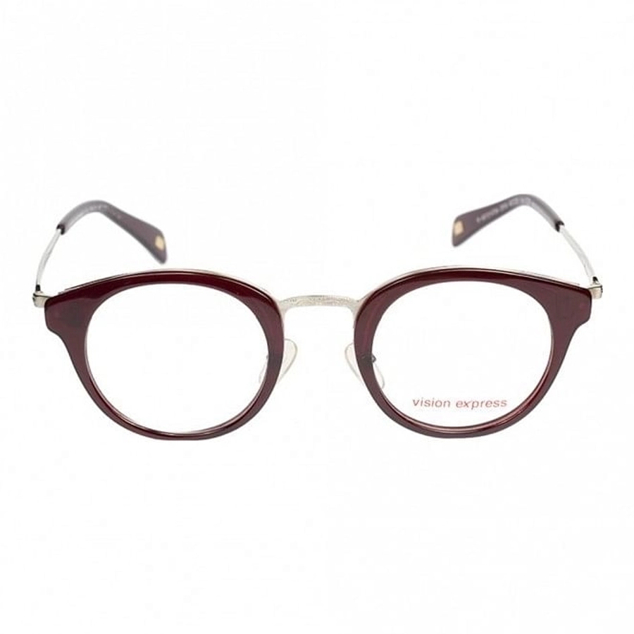 Blue Shield (Zero Power) Computer Glasses: Full Rim Round Wine Acetate Small 29424