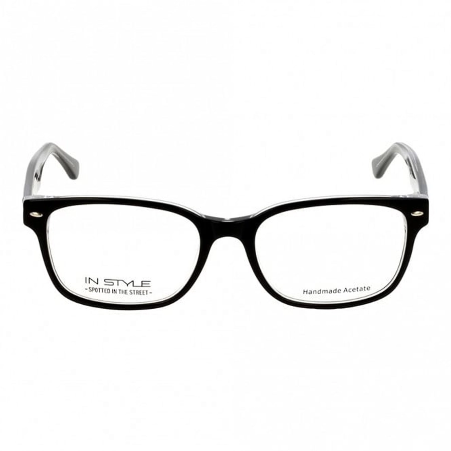 Full Rim Acetate Rectangle Black Small In Style ISBM04 Eyeglasses
