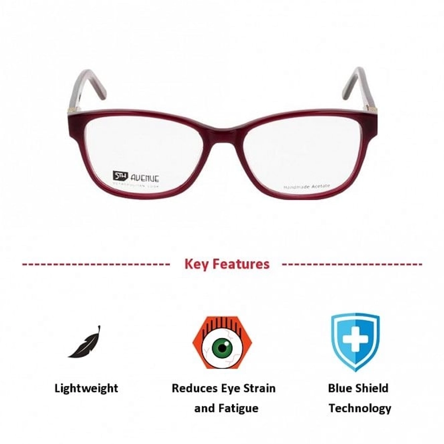 Blue Shield (Zero Power) Computer Glasses: Full Rim Almond Blue Acetate Small FACF32 