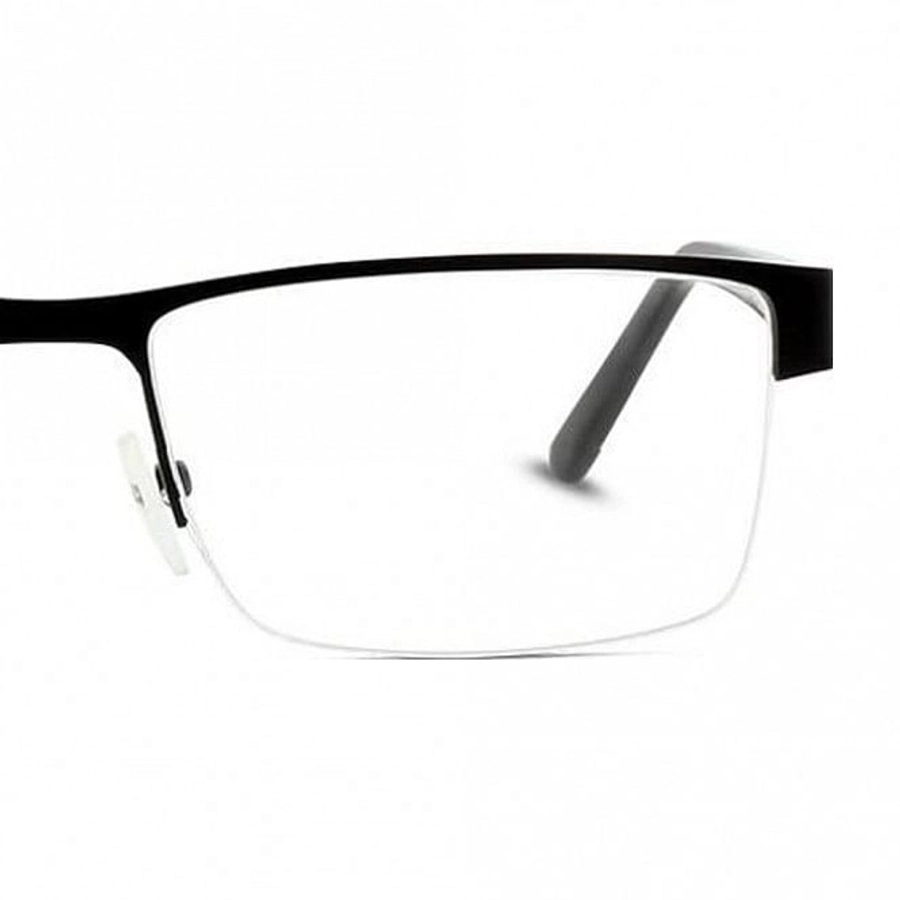 Half Rim Stainless Steel Rectangle Black Large 5th Avenue FACM34 Eyeglasses