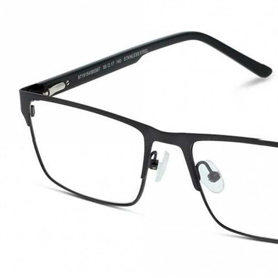 Full Rim Stainless Steel Rectangle Grey Large Julius JUDM12 Eyeglasses