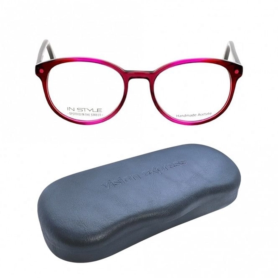 Full Rim Acetate Round Pink Medium In Style ISEF05 Eyeglasses