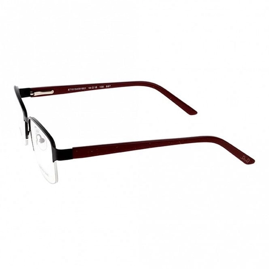 Half Rim Stainless Steel Rectangle Black Medium DbyD DBEF01 Eyeglasses