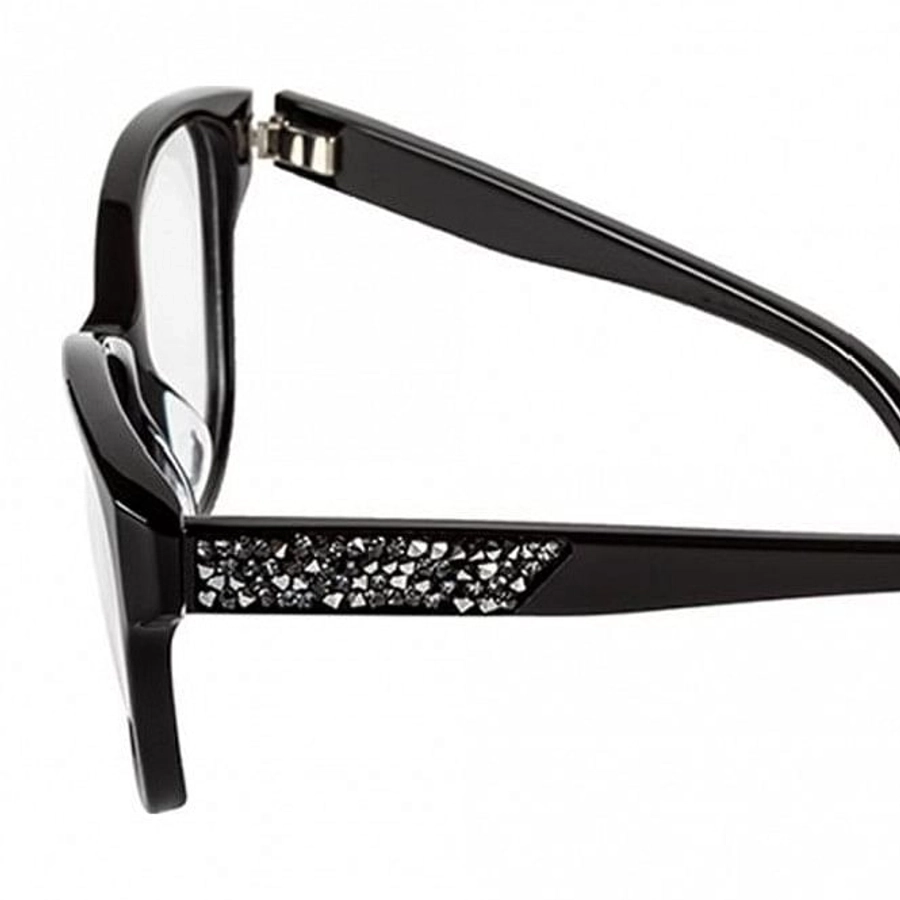 Blue Shield (Zero Power) Computer Glasses: Full Rim Oval Black Acetate Small SYEF07 