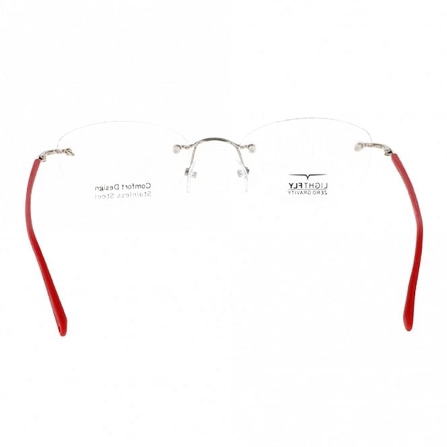 Blue Shield (Zero Power) Computer Glasses: Rimless Oval Silver Metal Small LFDF09 