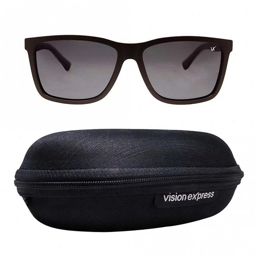 Rectangle Polarised Lens Grey Solid Full Rim Medium Vision Express 21634P Sunglasses