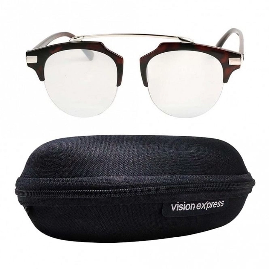 Rectangle Silver Polycarbonate Full Rim Small Vision Express 21646 Sunglasses
