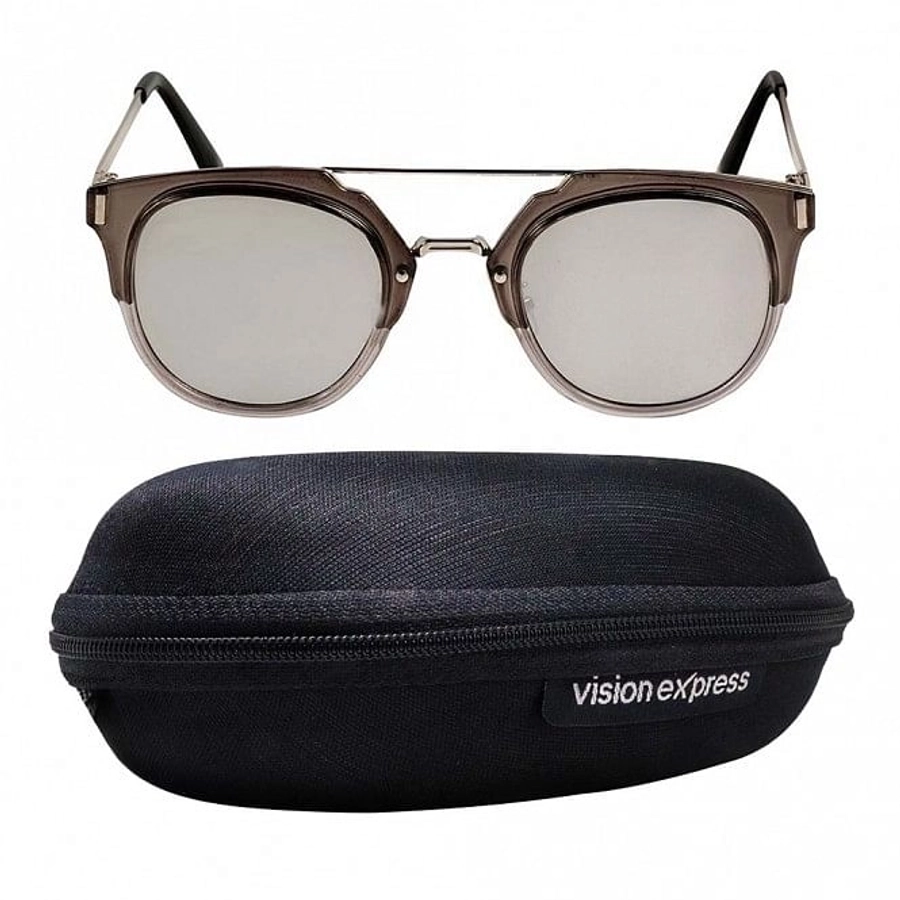 Round Silver Nickel Silver Full Rim Small Vision Express 21654 Sunglasses