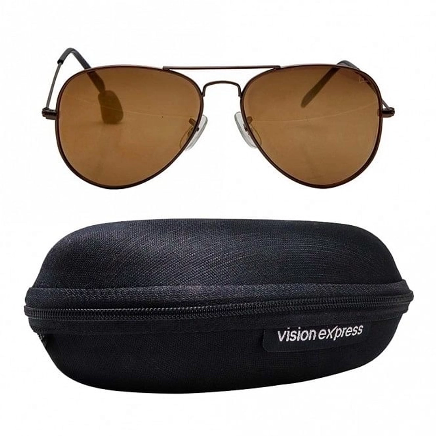 Aviator Gold Nickel Silver  Full Rim Medium Vision Express 12016 Sunglasses