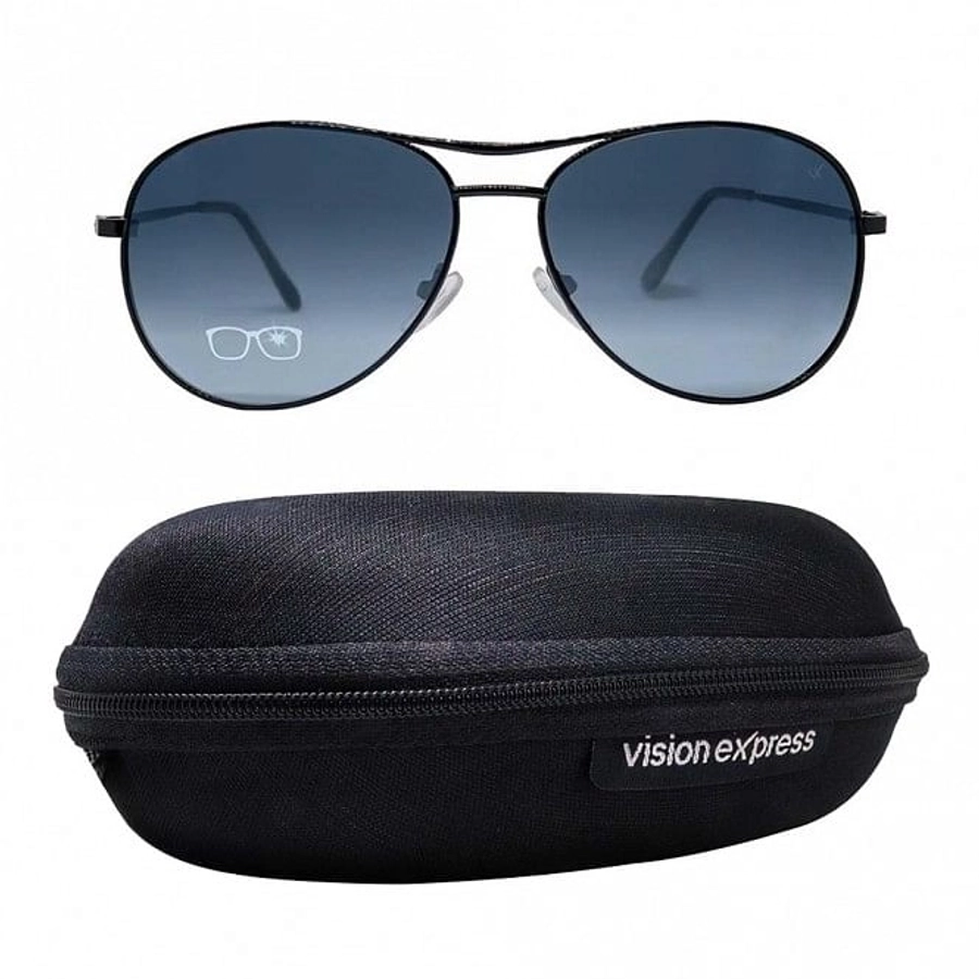 Aviator Polarised Lens Grey Full Rim Medium Vision Express 12031P Sunglasses