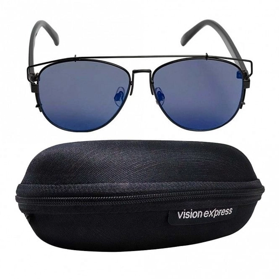 Aviator Blue Nickel Silver Full Rim Small Vision Express 21658 Sunglasses