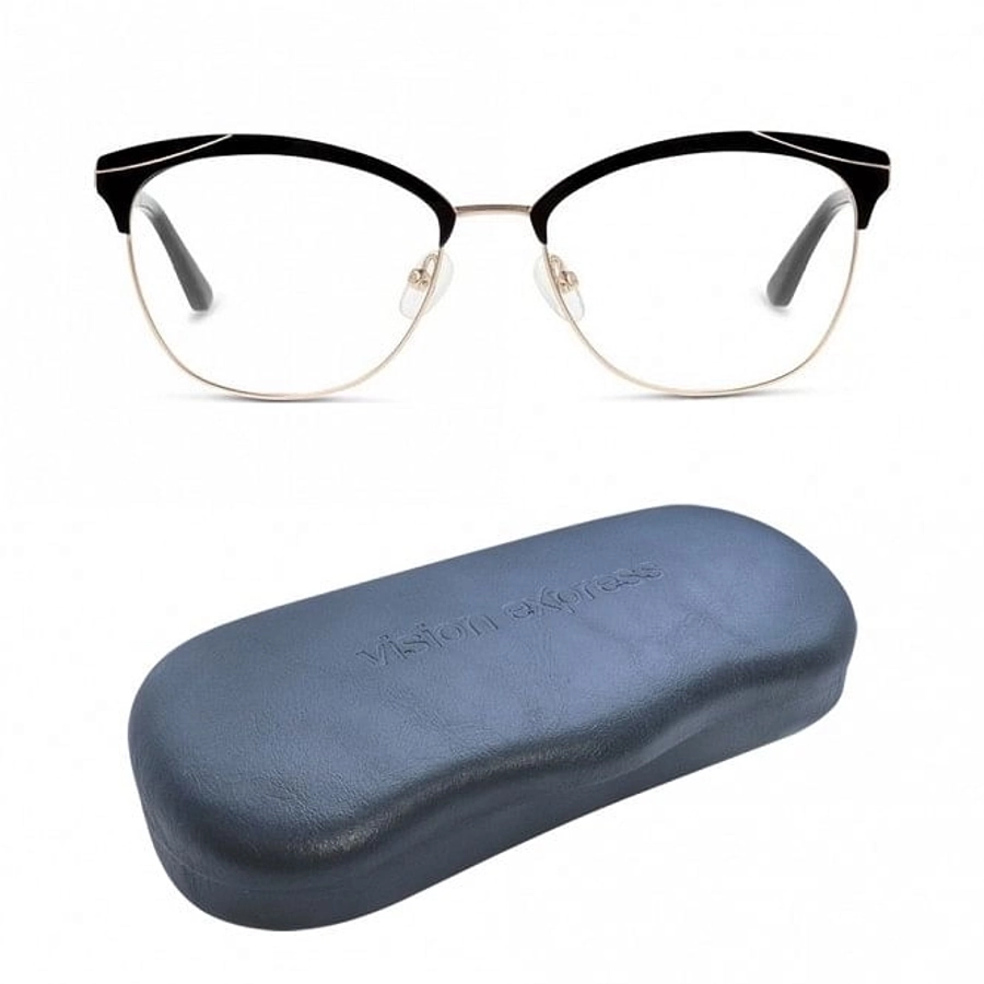 Full Rim Stainless Steel Almond Black Medium Sensaya SYFF04 Eyeglasses