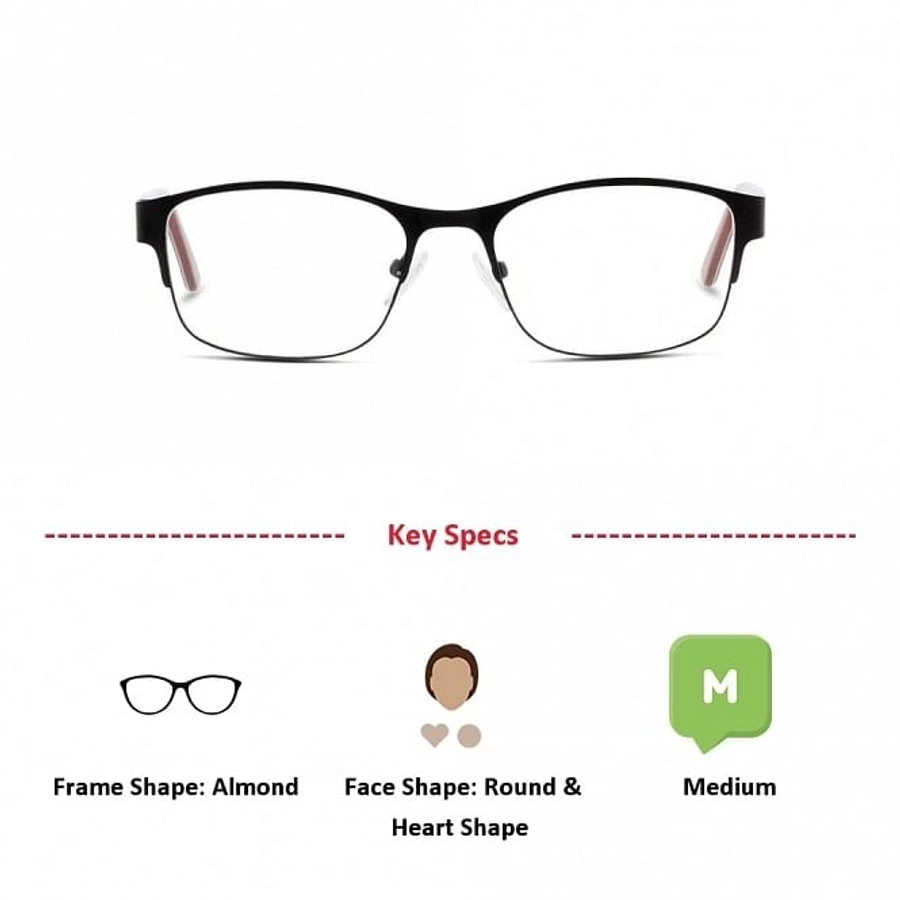 Full Rim Stainless Steel Almond Black Medium DbyD DBBF13 Eyeglasses