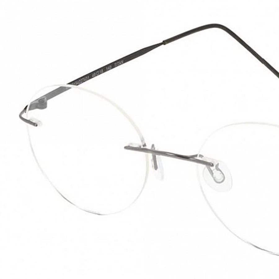 Rimless Titanium Round Grey Medium Light Fly LFFM20 Eyeglasses