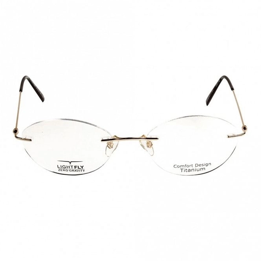 Rimless Metal Round Gold Small Light Fly LFBF20 Eyeglasses