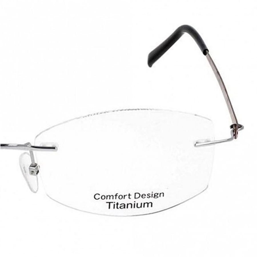 Rimless Metal Rectangle Silver Small Light Fly LFDF06 Eyeglasses