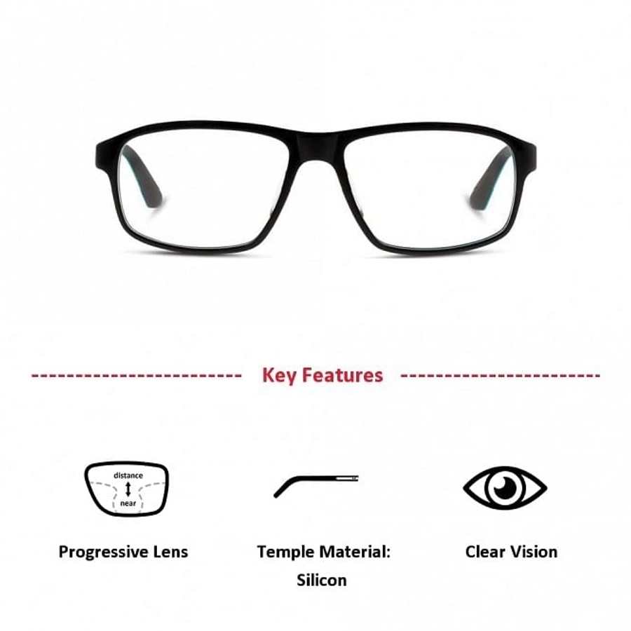 Full Rim Acetate Rectangle Black Large Activ ACFM07 Eyeglasses