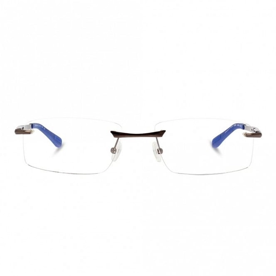 Rimless Metal Rectangle Blue Large Activ ACFM04 Eyeglasses