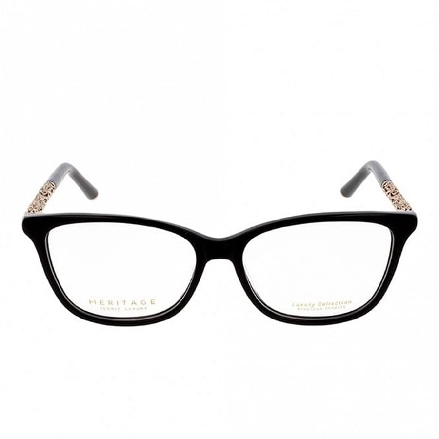 Full Rim Acetate Cat Eye Black Medium Heritage HEFF00 Eyeglasses