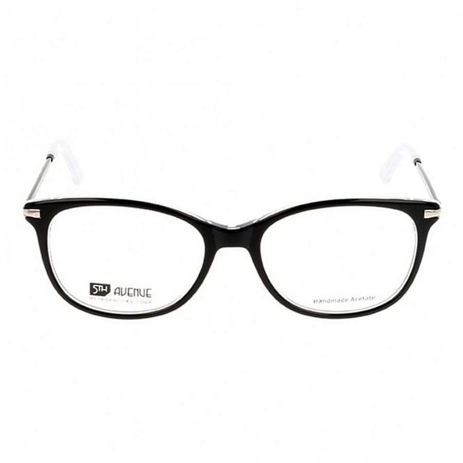 Full Rim Acetate Round Black Medium 5th Avenue FAAF51 Eyeglasses