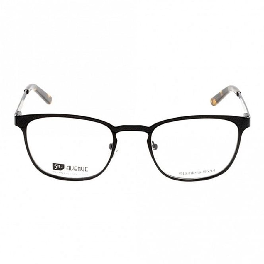 Full Rim Stainless Steel Square Black Medium 5th Avenue FAFM06 Eyeglasses